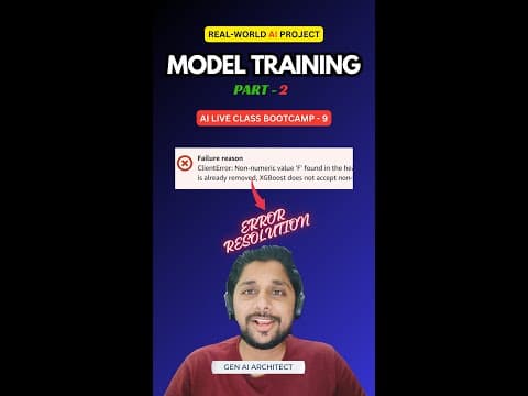 SHORTS STREAM - ERROR RESOLUTION: HOW TO TRAIN YOUR MODEL PROJECT