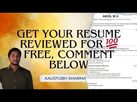 LIVE RESUME/CV REVIEW - CLOUD ENGINEER FROM MECHANICAL BACKGROUND